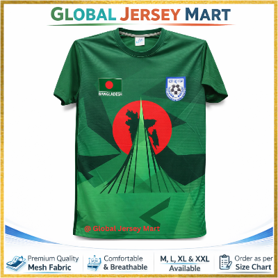 Picture of Home Nation National Football Team Jersey 2024/25 – Green Home Kit – Short Sleeve Fan Edition Football Jersey – Bangladesh (BFF Crest) Training & Match Wear - Green