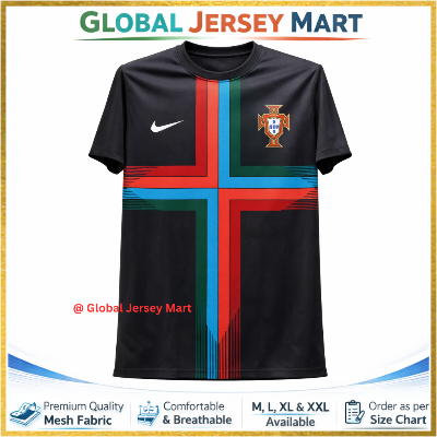 Picture of Portugal Football Jersey- Half Sleeve - Black