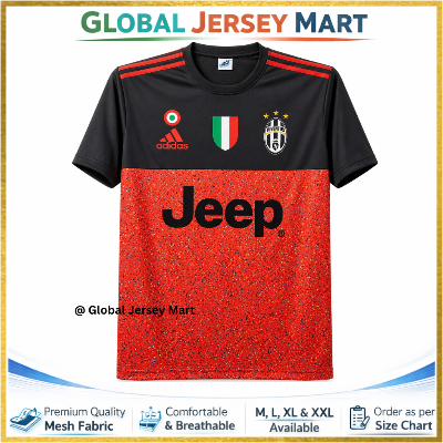 Picture of Juventus Black & Red Short Sleeve Jersey – Juventus New Football Jersey – Italy Football Club Jersey - Red