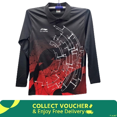 Picture of Li-Ning Sports Jersey (Full Sleeve) - Black - Premium Athletic Wear For Active Individuals - Elevate Your Performance With Li-Ning Sports Apparel - Black