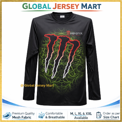 Picture of Monster Energy Graphic Jersey 2024/25 – Full Sleeve Sports/Riding Jersey – Black Performance Fan Shirt - Black
