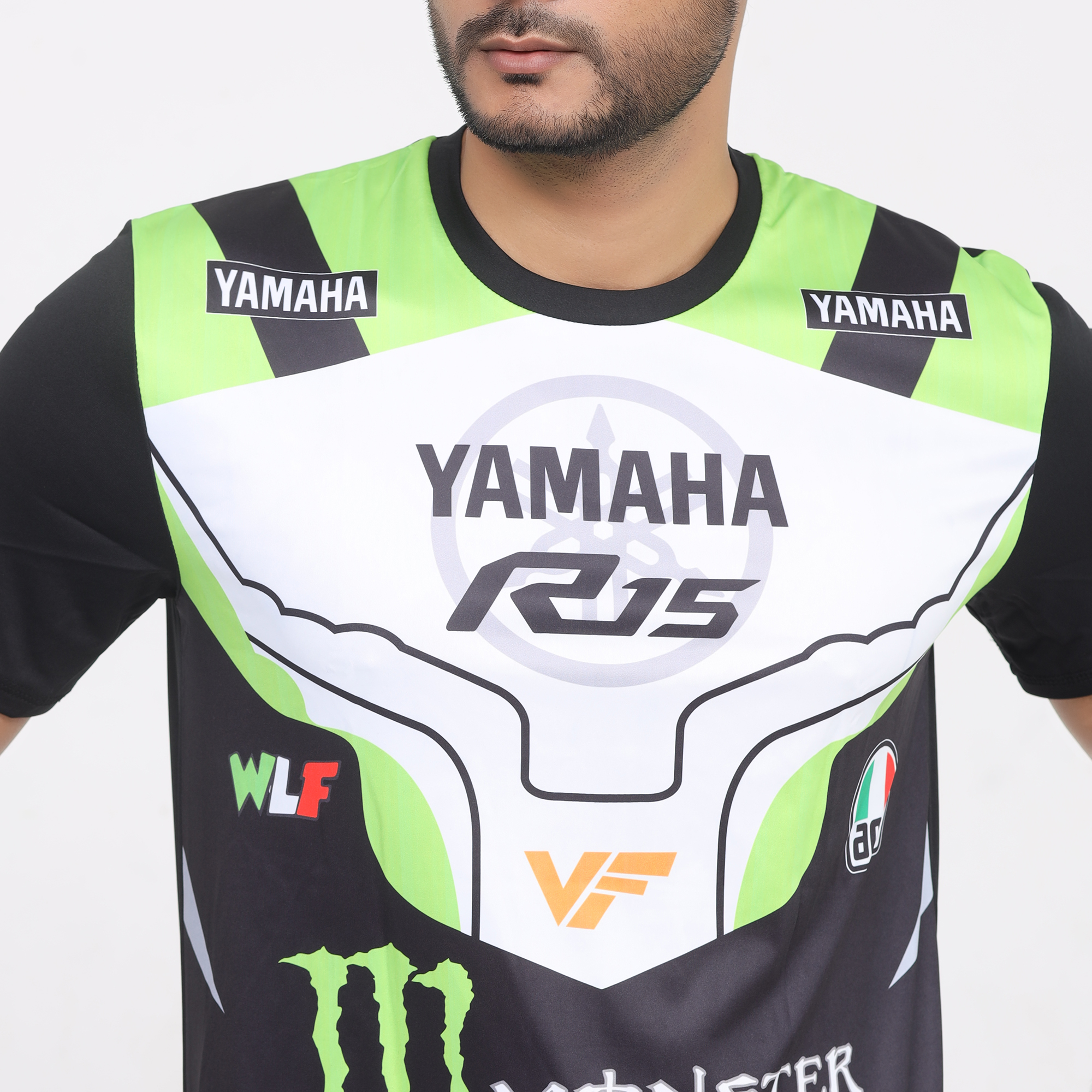 Picture of Yamaha MotoGP Monster Energy Jersey 2024/25 – VR46 Edition – Short Sleeve Racing T‑Shirt – Black/Green Track Fan Wear - Black