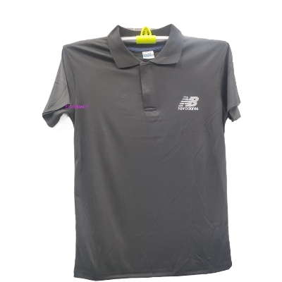 Picture of Sports Polo Solid Color Jersey - Black - Black