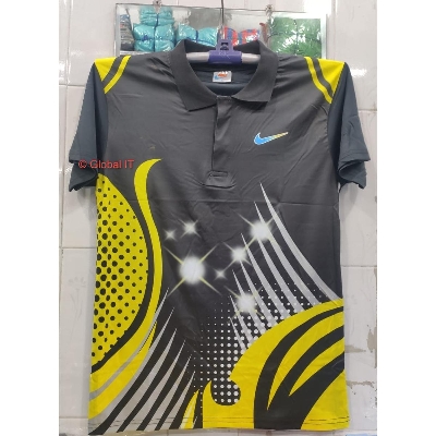 Picture of Sports Badminton Polo Jersey (7 Star)- Black - Black