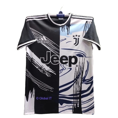 Picture of Juventus Football Jersey- Black And White - Black