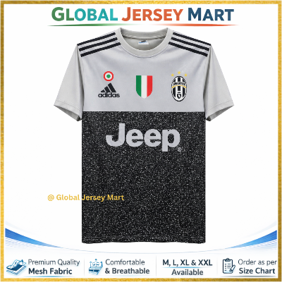 Picture of Juventus Away Jersey 2016/17 – Jeep Sponsor – Adidas Style – Short Sleeve Football Jersey – Italy/Serie A Club Fan Shirt (Grey & Black) - Grey