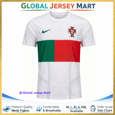 Picture of Portugal Away Kit - Portugal Football Jersey (Half Sleeve) - White