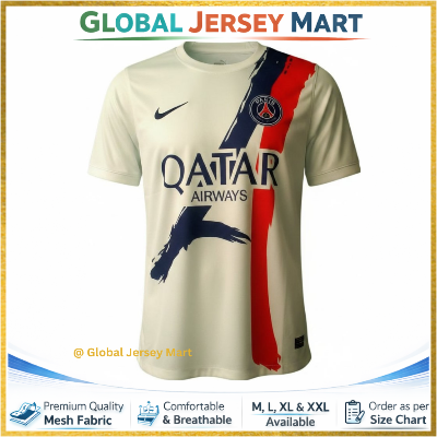 Picture of Paris Saint German (PSG) Away Stadium Shirt 2024/25 - PSG Away Kit 24/25 - PSG Football New Jersey 24/25 - White