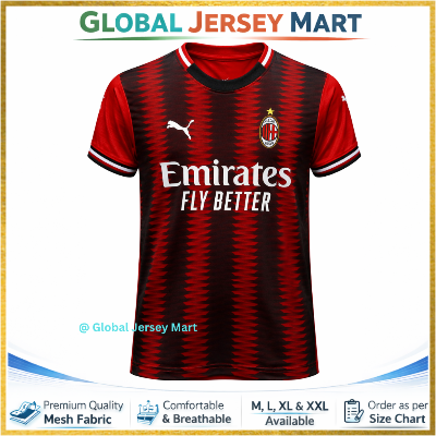 Picture of AC Milan Home Jersey 2024/25 – Emirates Fly Better – Short Sleeve Football Jersey – Italy/Italian Football Club Jersey - Multicolor