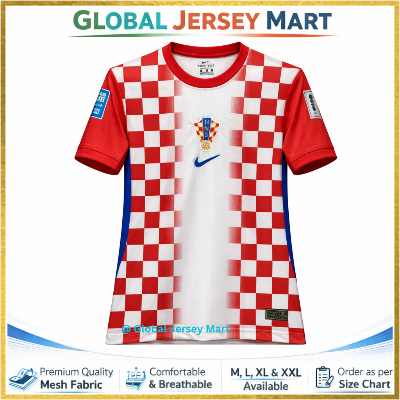 Picture of Croatia Home Jersey 2024/25 – Nike – Short Sleeve Football Jersey – Croatia National Team Red White Checkered Fan Edition - Multicolor