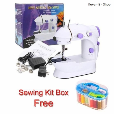 Picture of 8 in 1 Mini Sewing Machine - Dual Speed Portable Mini Electric Pedal Double Threads Rewind Swing Machine Keya - E - Shop