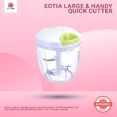 Picture of Eotia Large & Handy Quick Cutter/ Hand cutter/Chopper for Kitchen, 5 Blade Stainless Steel, Pull String - 900 ml