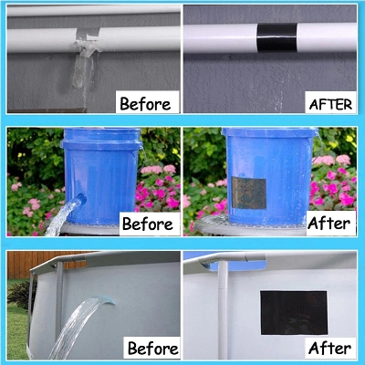 Picture of Super Strong Adhesive Tape Black Flex Tape Waterproof Stop Leaks Seal Repair Tape Self Fix Fiberfix Insulating Duct Tape washi