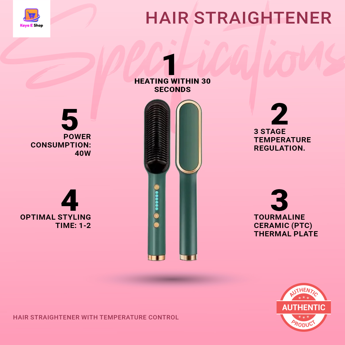 Picture of Hair straightener with temperature control