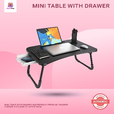 Picture of Mini Table With Drawer Waterproof Premium Finished Portable Foldable Laptop Desk Home Laptop Table Folding Laptop Table Laptop Stand - Laptop Table - Laptop Table - Laptop Table