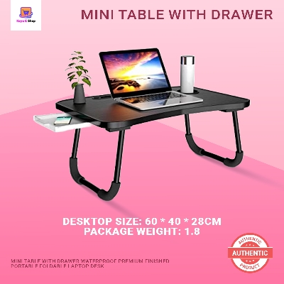 Picture of Mini Table With Drawer Waterproof Premium Finished Portable Foldable Laptop Desk Home Laptop Table Folding Laptop Table Laptop Stand - Laptop Table - Laptop Table - Laptop Table