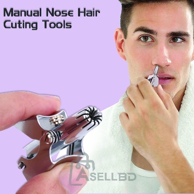 Picture of Professional Painless Eyebrow and Facial Hair Trimmer Mini Stainless Steel Manual Nose Hair Trimmer Travel portable