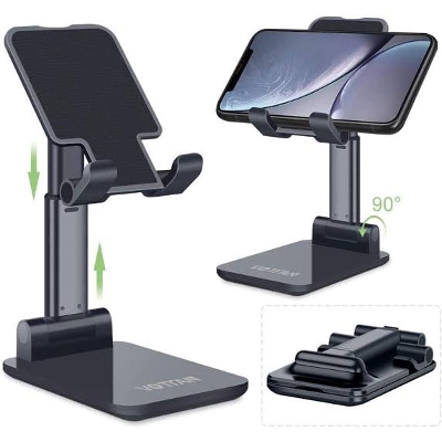 Picture of Universal Ergonomic Collapsible Adjustable Desktop Tablet Mobile Phone Holder Foldable Extend Cell Phone Support Desk Mount Table Stand Smart Phone Bracke