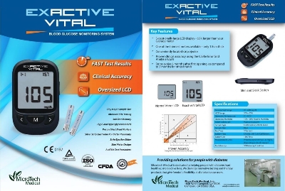 Picture of Exactive Vital 100 Pcs R&D USA (4 box x25 pcs) Test Strips +12 to 24 Months Expiry Time + 4 Pc Free Code Chips Glucose Suger Test Strips (Silver)