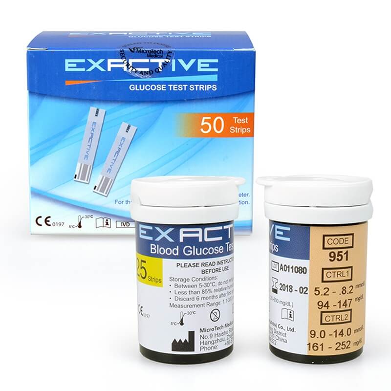 Picture of USA Exactive Vital Test Strips 50 (2x25) Pcs Test Strips + 1 Code Chip With 6+ to 24 Months Expiry Time 