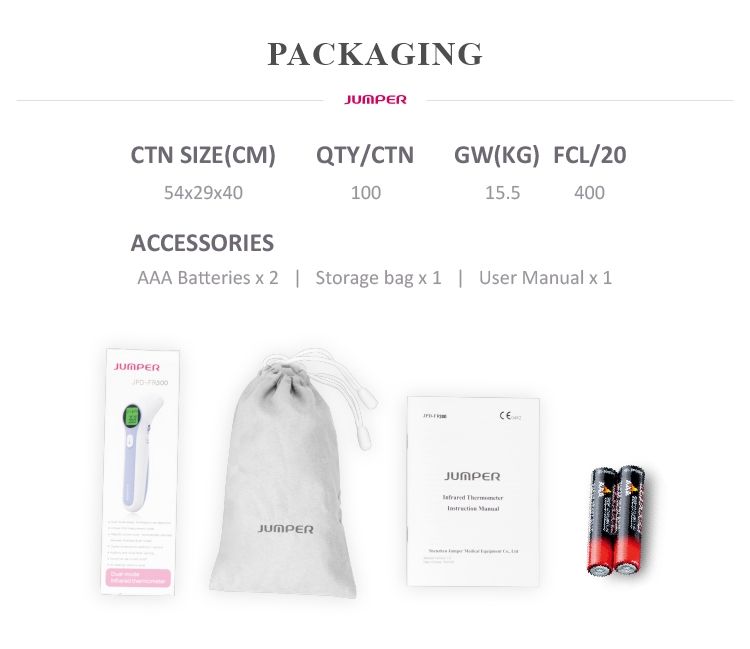 Picture of Jumper Premium JPD FR 300 Non-Contact Infrared Thermometer With 12 Months Replacement Warranty (White)