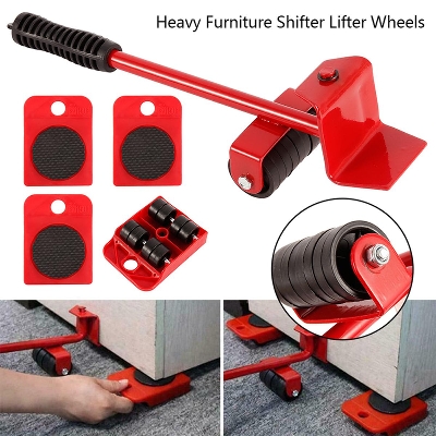 Picture of 5 Pcs Professional Furniture Transport Lifter tool Set Heavy Stuffs Moving Hand Tools Set Wheel Bar Mover Device