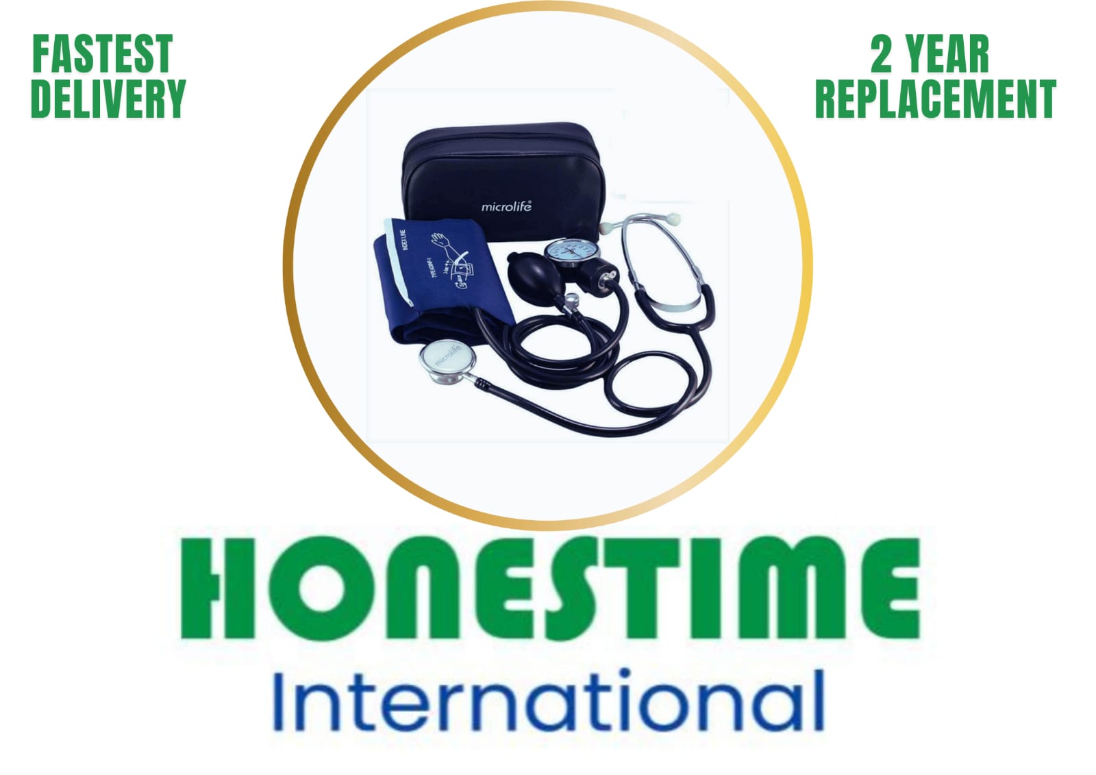 Picture of Swiss Micro Life Manual Blood Pressure Measurement Device with 2 Years Warranty, Stethoscope Included (Black)