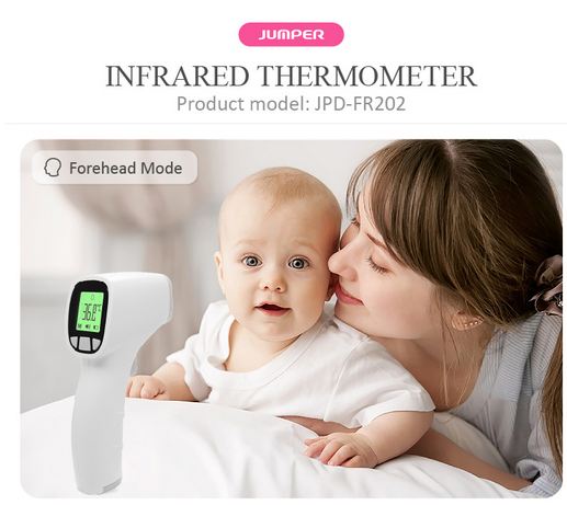 Picture of Jumper JPD-FR202 Best Quality Non-Contact Infrared Thermometer 1 Year Full Replacement Warranty (White)