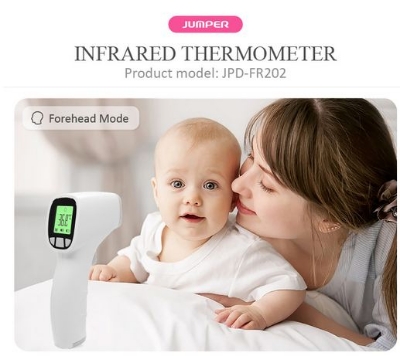 Picture of Jumper JPD-FR202 Best Quality Non-Contact Infrared Thermometer 1 Year Full Replacement Warranty (White)