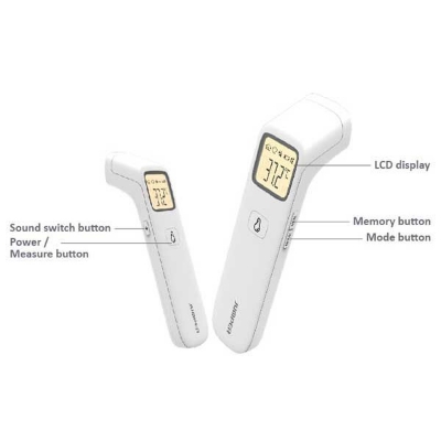 Picture of Jumper Premium Dual Mode JPD FR 203 Best Model Non Contact Infrared Thermometer 1 Year Full Replacement Warranty Forehead Adult, Baby and for any thing object (White)