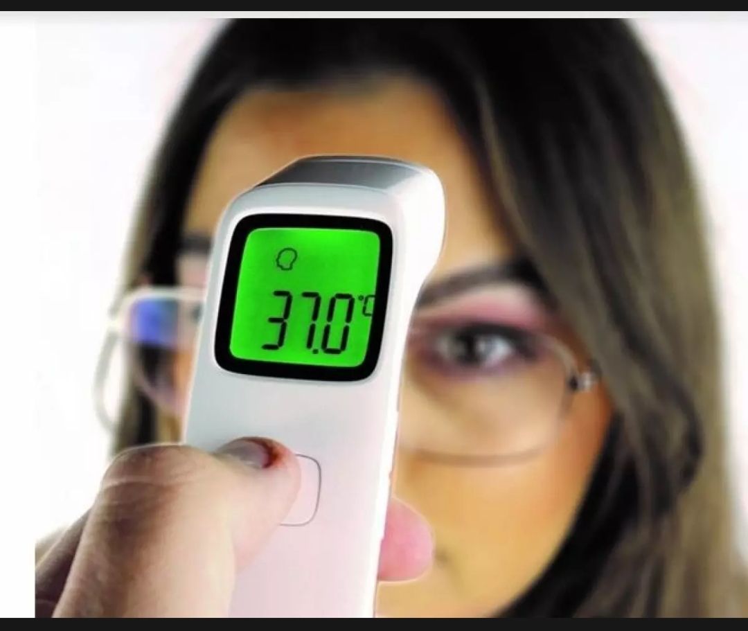 Picture of Jumper Premium Dual Mode JPD FR 203 Best Model Non Contact Infrared Thermometer 1 Year Full Replacement Warranty Forehead Adult, Baby and for any thing object (White)