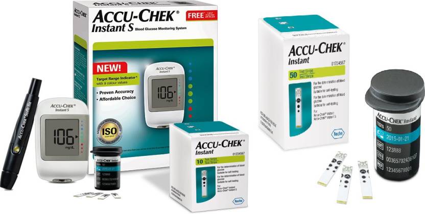 Picture of Accu Chek Instant and Instant S, Blood Glucose Test Strips (50 Strips) Authentic SMS Verification 12 to 24 Months Validity by Honestime 