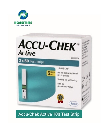 Picture of Accu Chek ACTIVE, Blood Glucose Test Strips ( 100 Strips) Authentic SMS Verification 12 to 24 Months Validity by Honestime (Multicolor)