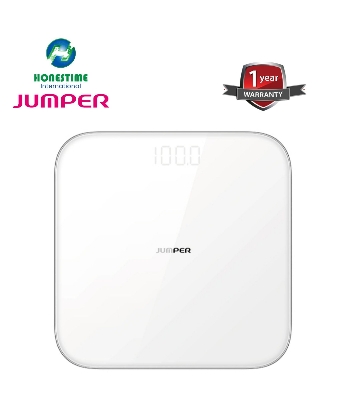Picture of JUMPER Official JPD BS-200 High Precision Double Tempered Glass Digital Body Weight Scale Device | 1 Year full Replacement Warranty by HONESTIME (White)