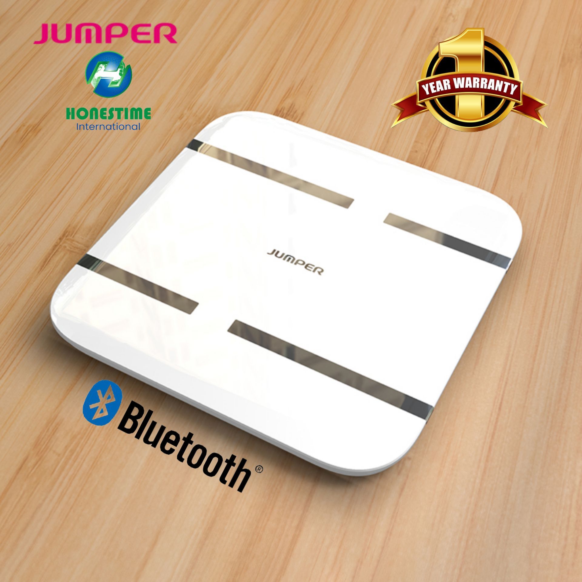 Picture of JUMPER Official JPD BS-200 High Precision Double Tempered Glass Digital Body Weight Scale Device | 1 Year full Replacement Warranty by HONESTIME 