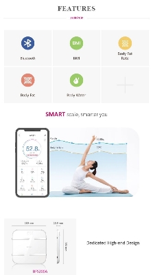 Picture of JUMPER Official JPD BS-200 High Precision Double Tempered Glass Digital Body Weight Scale Device | 1 Year full Replacement Warranty by HONESTIME 