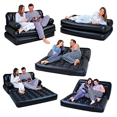 Picture of Bestway Brand Air Inflatable 5 In 1 Sofa Cum Bed with Free Electric Auto Pumper