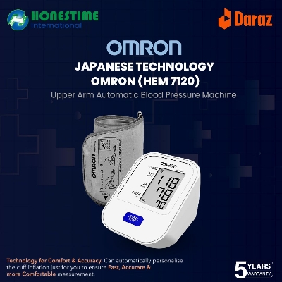 Picture of OMRON - HEM 7120 - Upper Arm Automatic Blood Pressure Machine Basic  5 Year Brand Warranty by Omron - Honestime 
