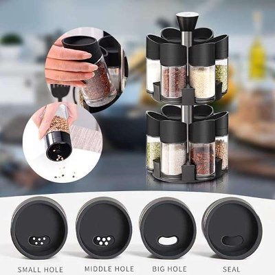 Picture of Especial Conjunto De Abastecedor Double Layer Spice Rack Set Of 12 Pieces Rotatable Tray