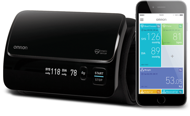 Picture of Omron Hem7600T Tubeless Blood Pressure Monitor Bluetooth Blood Pressure Machine |  / Honestime Tubeless 360° Accurate Digital BP Machine With Intellisense Technology Intelli Wrap Cuff Black (Black)