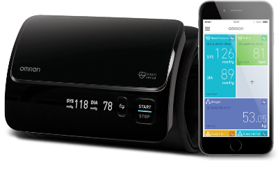 Picture of Omron Hem7600T Tubeless Blood Pressure Monitor Bluetooth Blood Pressure Machine |  / Honestime Tubeless 360° Accurate Digital BP Machine With Intellisense Technology Intelli Wrap Cuff Black (Black)