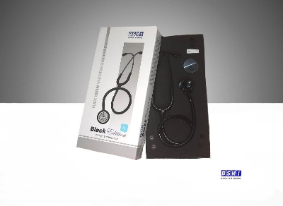 Picture of BSMI Light Weight Stethoscope | Doctor Professional (BLACK EDITION) 6 Months of warranty by Honestime (Black)