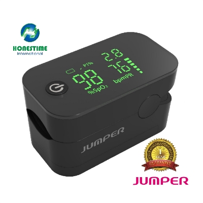 Picture of Jumper Latest LED Display Finger Tip Pulse Oximeter for SpO2/PR- 500G  1 Year full Replacement Warranty by Honestime (Black)