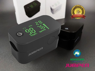 Picture of Jumper Latest LED Display Finger Tip Pulse Oximeter for SpO2/PR- 500G  1 Year full Replacement Warranty by Honestime (Black)