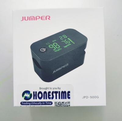 Picture of Jumper Latest LED Display Finger Tip Pulse Oximeter for SpO2/PR- 500G  1 Year full Replacement Warranty by Honestime (Black)