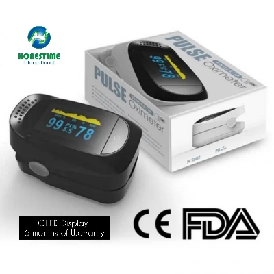 Picture of IMDK Oled Display Finger Tip Pulse Oximeter for SpO2/PR-C101A2  | 6 Months of full Replacement Warranty by Honestime (Black)