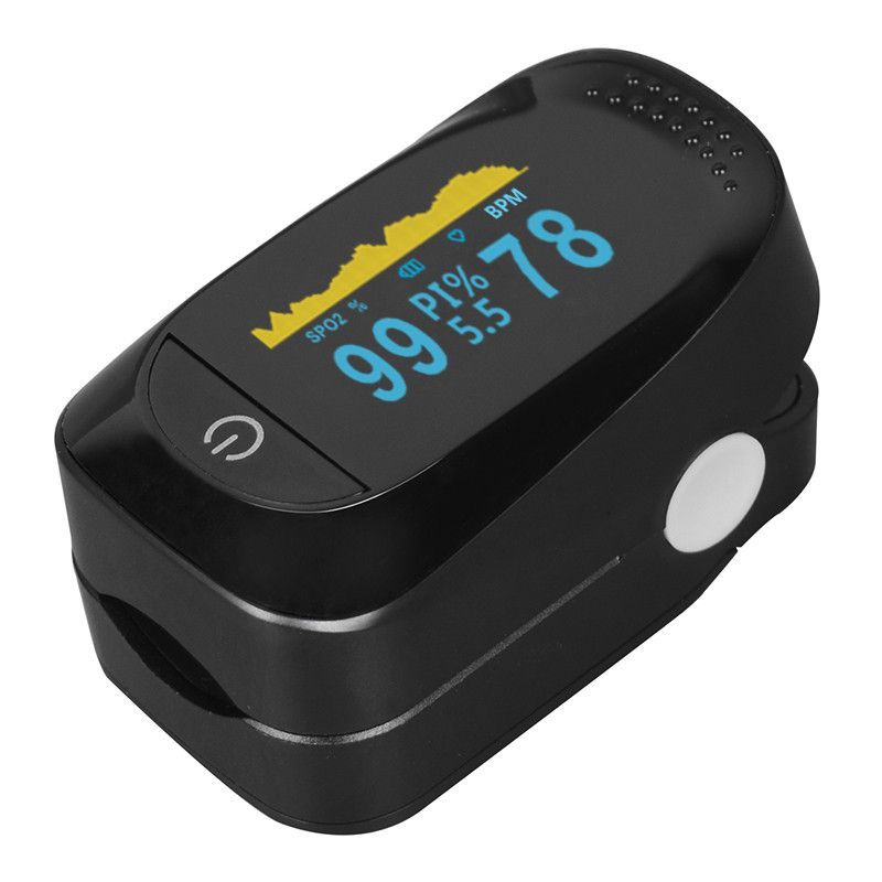Picture of IMDK Oled Display Finger Tip Pulse Oximeter for SpO2/PR-C101A2  | 6 Months of full Replacement Warranty by Honestime (Black)