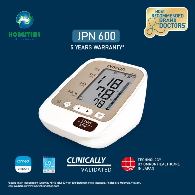 Picture of JAPAN Made OMRON (JPN 750 or 600 HEM-7131) Upper Arm Automatic Blood Pressure Machine  Accurate reading guranteed | 5 Year Brand Warranty by Omron/Honestime (White)