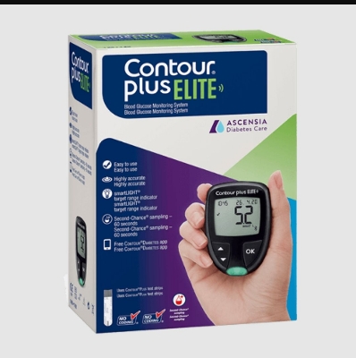 Picture of World's best Contour Plus Elite Bluetooth Apps Version Glucometer with Lifetime Replacement Warranty by Honestime || Ascensica Diabetic Care || SQUARE Pharmaceuticals Ltd. 