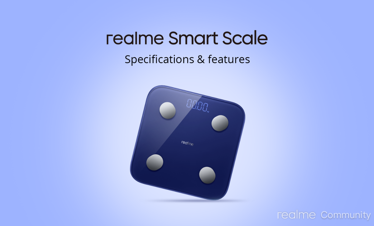 Picture of Realme স্মার্ট বডি কম্পোজিশন স্কেল (সাদা এবং নীল) স্বাস্থ্য পরিমাপের প্রায় 16 ধরণের অংশ 50g উচ্চ-নির্ভুলতার জন্য realme লিঙ্ক অ্যাপ্লিকেশন স্মার্ট কানেক্ট অফিসিয়াল ওয়্যারেন্টি সহ honstime - weight scale (Blue,Int: One size,Foot)